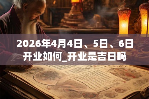 2026年4月4日、5日、6日开业如何_开业是吉日吗