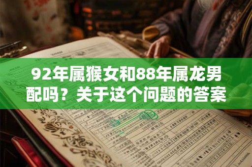 92年属猴女和88年属龙男配吗？关于这个问题的答案在这里！