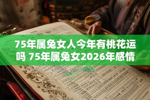 75年属兔女人今年有桃花运吗 75年属兔女2026年感情运