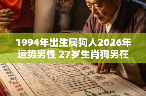 1994年出生属狗人2026年运势男性 27岁生肖狗男在2026年运气如何