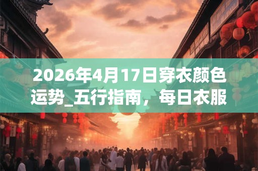 2026年4月17日穿衣颜色运势_五行指南，每日衣服颜色幸运色