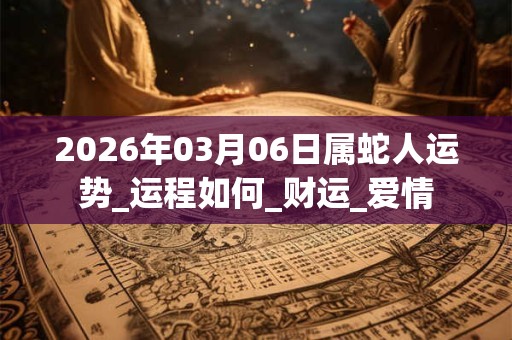 2026年03月06日属蛇人运势_运程如何_财运_爱情