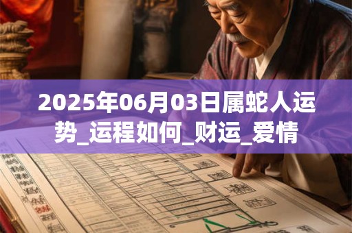 2025年06月03日属蛇人运势_运程如何_财运_爱情
