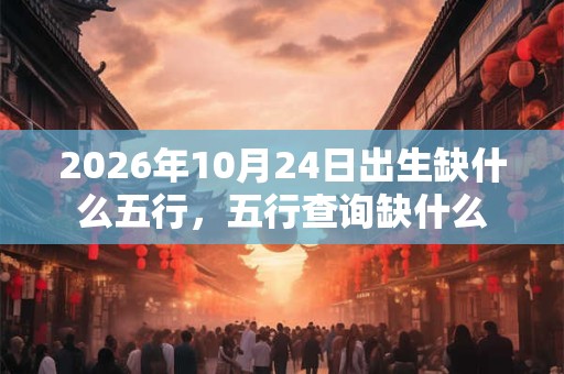 2026年10月24日出生缺什么五行，五行查询缺什么