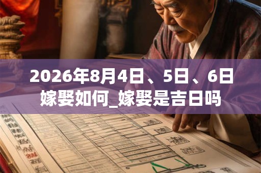 2026年8月4日、5日、6日嫁娶如何_嫁娶是吉日吗