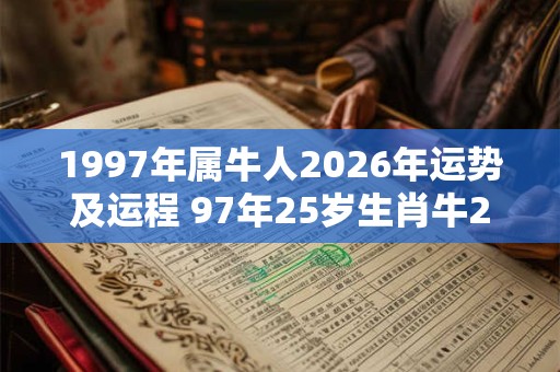 1997年属牛人2026年运势及运程 97年25岁生肖牛2026年每月运势
