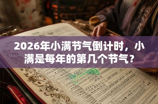 2026年小满节气倒计时，小满是每年的第几个节气？