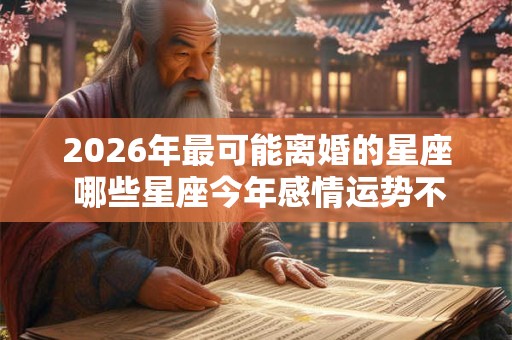 2026年最可能离婚的星座 哪些星座今年感情运势不好