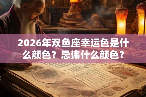 2026年双鱼座幸运色是什么颜色？忌讳什么颜色？
