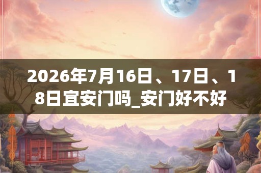 2026年7月16日、17日、18日宜安门吗_安门好不好