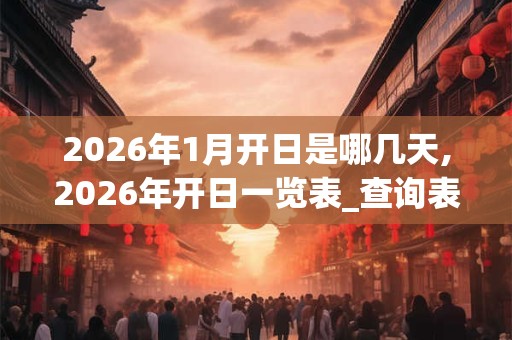 2026年1月开日是哪几天,2026年开日一览表_查询表