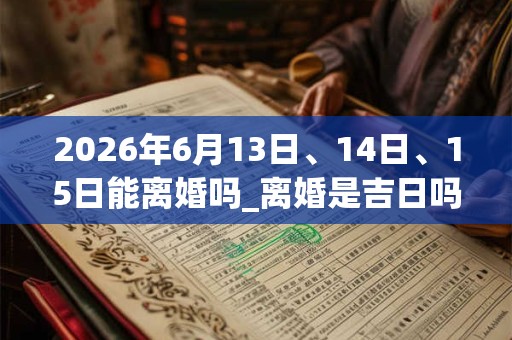 2026年6月13日、14日、15日能离婚吗_离婚是吉日吗