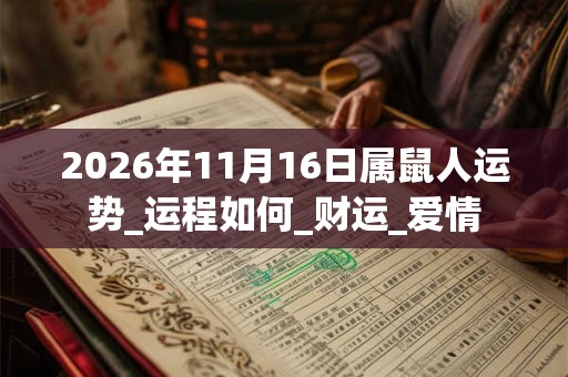 2026年11月16日属鼠人运势_运程如何_财运_爱情