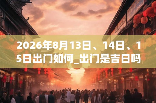 2026年8月13日、14日、15日出门如何_出门是吉日吗