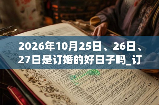 2026年10月25日、26日、27日是订婚的好日子吗_订婚可以吗