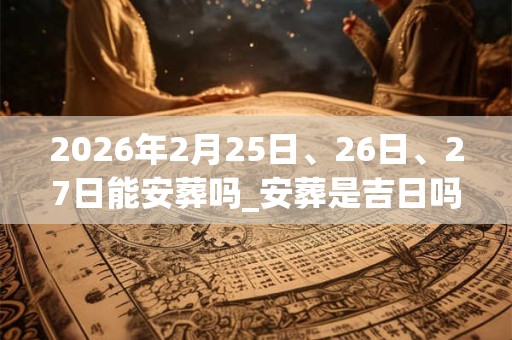 2026年2月25日、26日、27日能安葬吗_安葬是吉日吗