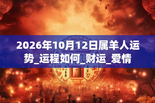2026年10月12日属羊人运势_运程如何_财运_爱情