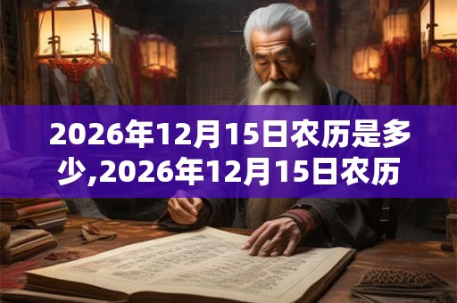 2026年12月15日农历是多少,2026年12月15日农历表