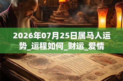 2026年07月25日属马人运势_运程如何_财运_爱情