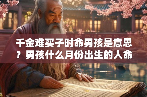 千金难买子时命男孩是意思？男孩什么月份出生的人命好？