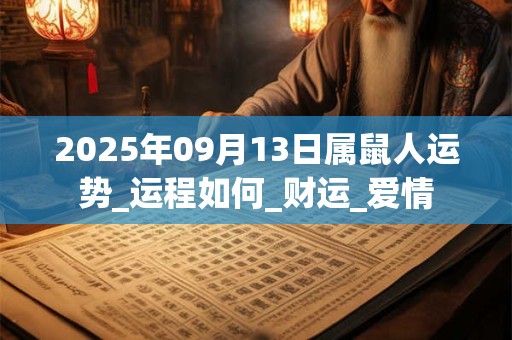 2025年09月13日属鼠人运势_运程如何_财运_爱情