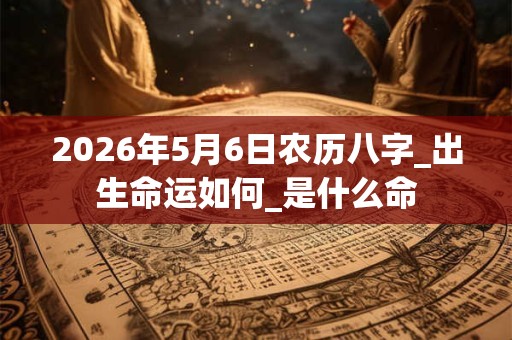2026年5月6日农历八字_出生命运如何_是什么命