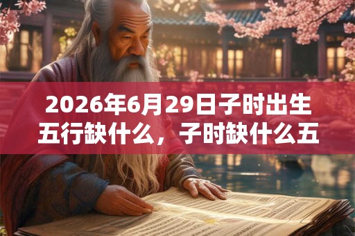 2026年6月29日子时出生五行缺什么，子时缺什么五行
