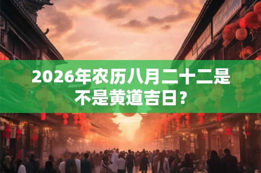 2026年农历八月二十二是不是黄道吉日？