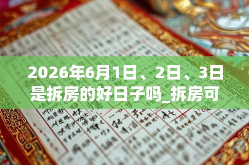 2026年6月1日、2日、3日是拆房的好日子吗_拆房可以吗