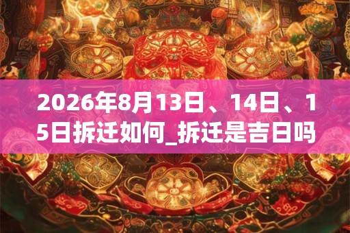 2026年8月13日、14日、15日拆迁如何_拆迁是吉日吗
