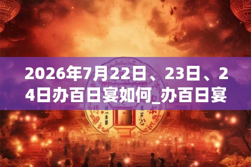 2026年7月22日、23日、24日办百日宴如何_办百日宴是吉日吗