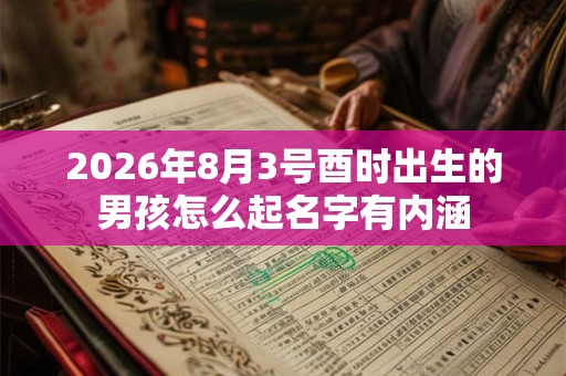 2026年8月3号酉时出生的男孩怎么起名字有内涵