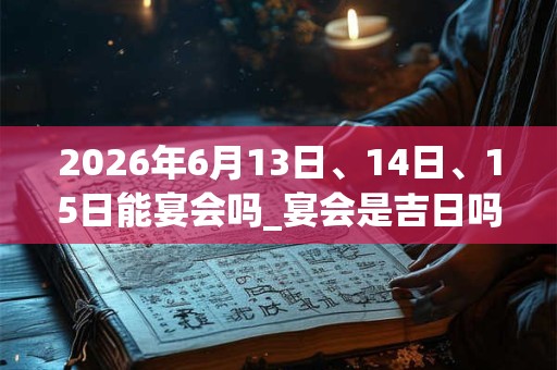 2026年6月13日、14日、15日能宴会吗_宴会是吉日吗