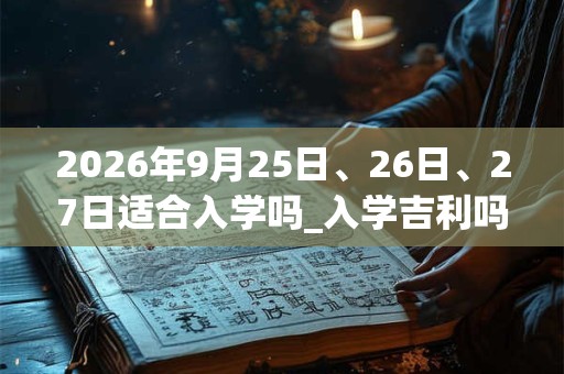 2026年9月25日、26日、27日适合入学吗_入学吉利吗