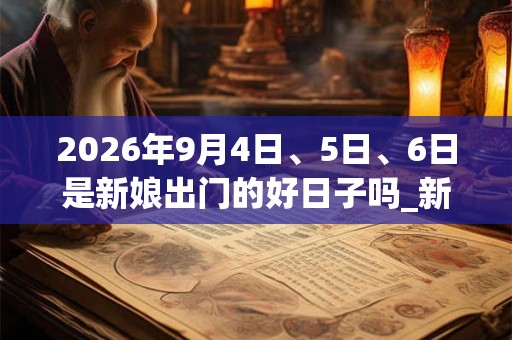 2026年9月4日、5日、6日是新娘出门的好日子吗_新娘出门可以吗