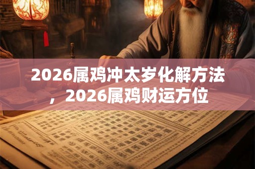 2026属鸡冲太岁化解方法，2026属鸡财运方位