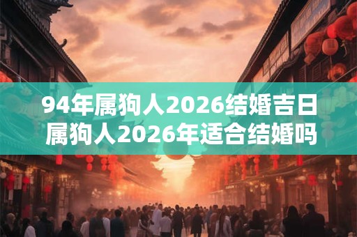 94年属狗人2026结婚吉日 属狗人2026年适合结婚吗