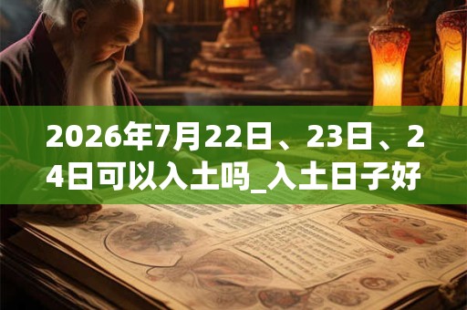 2026年7月22日、23日、24日可以入土吗_入土日子好吗