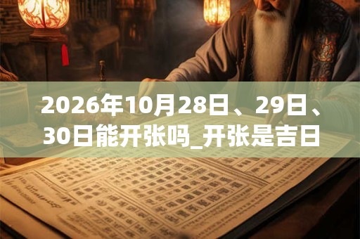 2026年10月28日、29日、30日能开张吗_开张是吉日吗