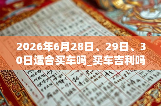 2026年6月28日、29日、30日适合买车吗_买车吉利吗