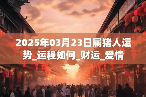 2025年03月23日属猪人运势_运程如何_财运_爱情