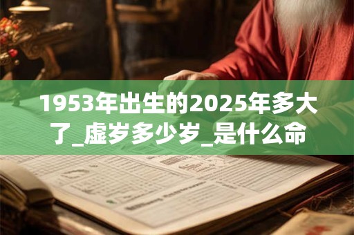 1953年出生的2025年多大了_虚岁多少岁_是什么命