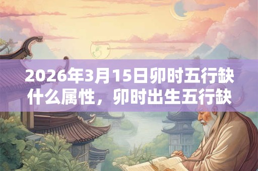 2026年3月15日卯时五行缺什么属性，卯时出生五行缺什么
