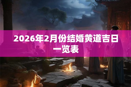 2026年2月份结婚黄道吉日一览表