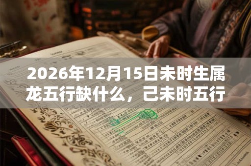 2026年12月15日未时生属龙五行缺什么，己未时五行缺什么