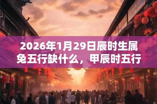 2026年1月29日辰时生属兔五行缺什么，甲辰时五行缺什么