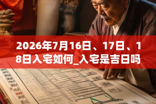 2026年7月16日、17日、18日入宅如何_入宅是吉日吗