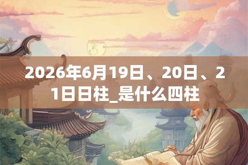 2026年6月19日、20日、21日日柱_是什么四柱