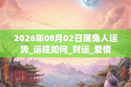 2026年08月02日属兔人运势_运程如何_财运_爱情