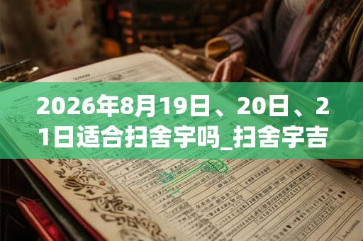 2026年8月19日、20日、21日适合扫舍宇吗_扫舍宇吉利吗